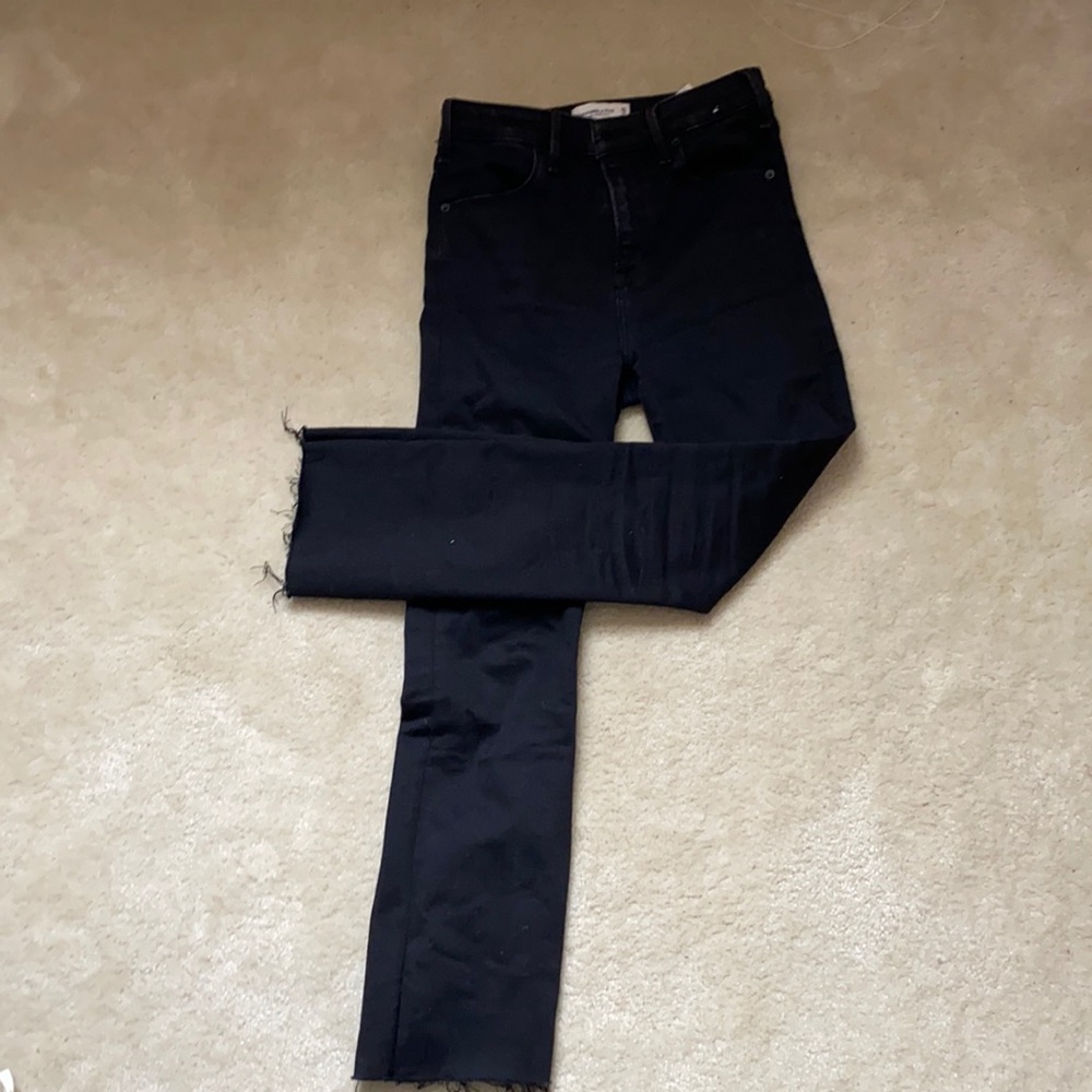 black Abercrombie high rise flare jeans